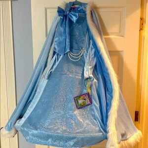 Girls Princess Costume Dress Cape